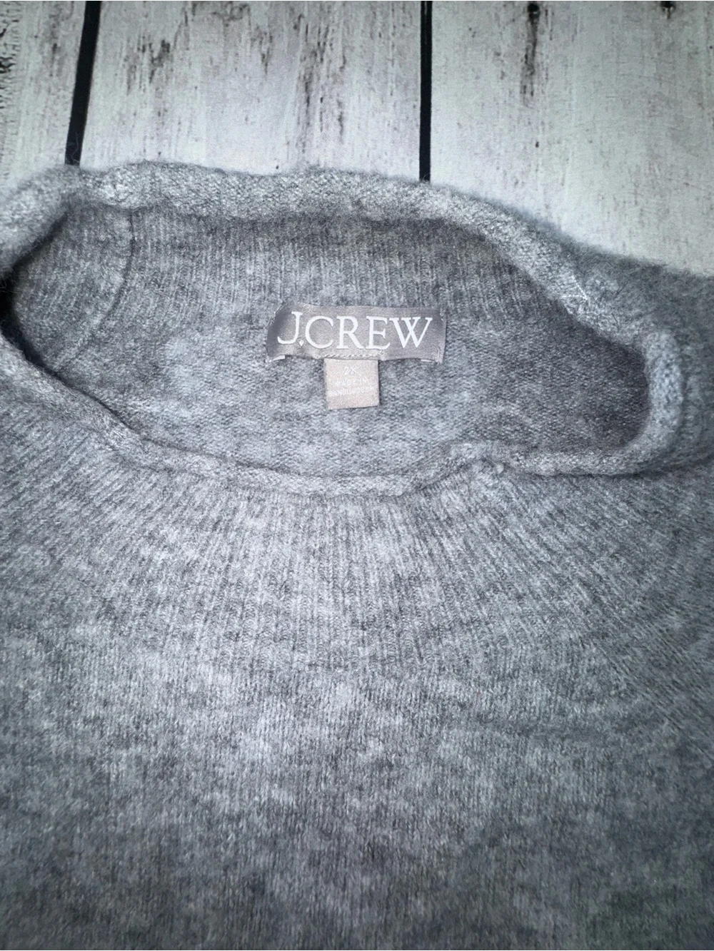 J. Crew Gray Mock Neck Pullover Sweater Womens Size 2X Knit Raglan Sleeve Cozy